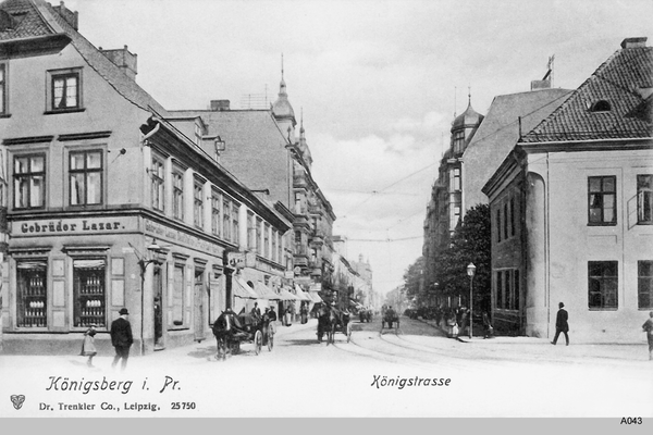 Königsberg, Königstraße mit Pferdefuhrwerken