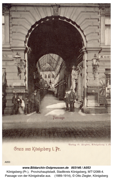 Königsberg (Pr.), Passage von der Königstraße aus