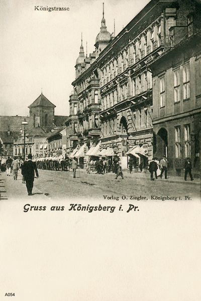 Königsberg, Königstraße, Passage, Militärparade zu Pferd