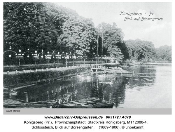 Königsberg, Schlossteich, Blick auf Börsengarten