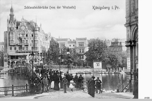 Königsberg, Schloßteichbrücke von der Westseite