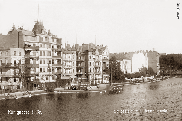 Königsberg, Schloßteich mit Uferpromenade