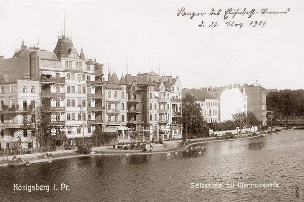 Königsberg, Schloßteich mit Uferpromenade