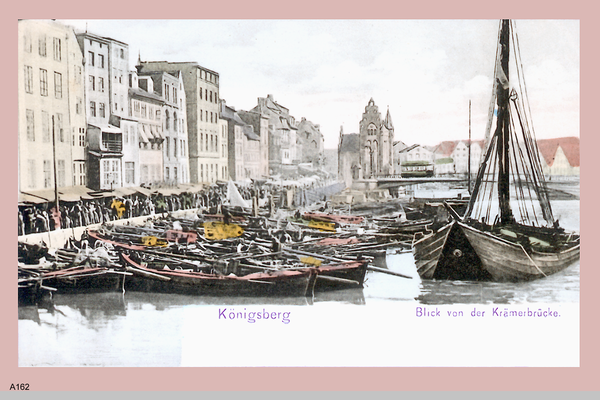 Königsberg, Blick von der Krämerbrücke (coloriert)