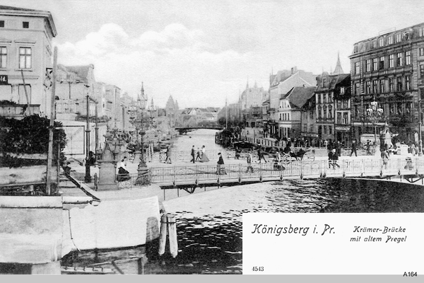 Königsberg, Krämerbrücke mit altem Pregel