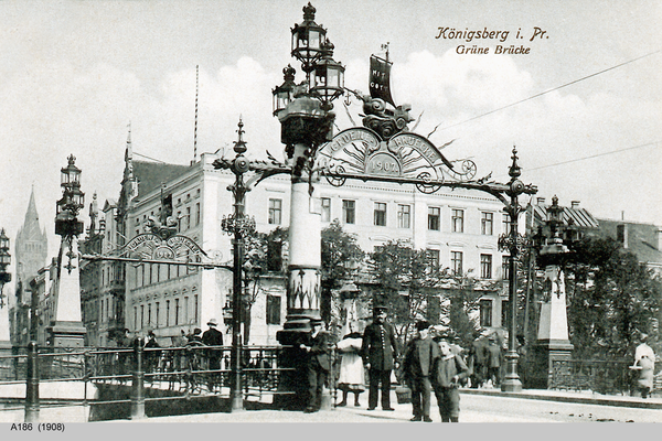 Königsberg, Grüne Brücke und Hotel Deutscher Hof