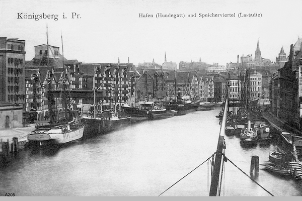 Königsberg, Hafen (Hundegatt) und Speicherstadt (Lastadie)