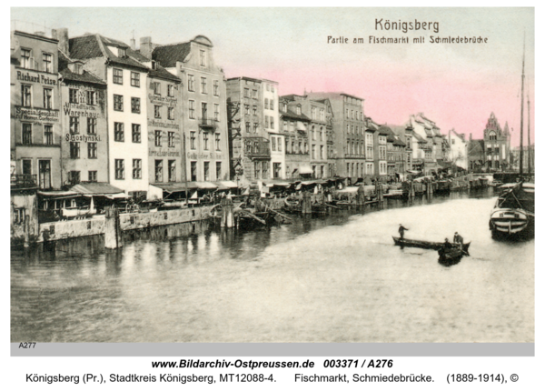 Königsberg, Fischmarkt, Schmiedebrücke