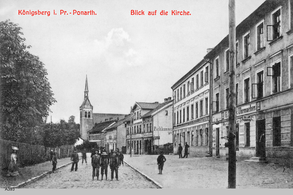 Königsberg, Ponarth mit Blick auf Kirche