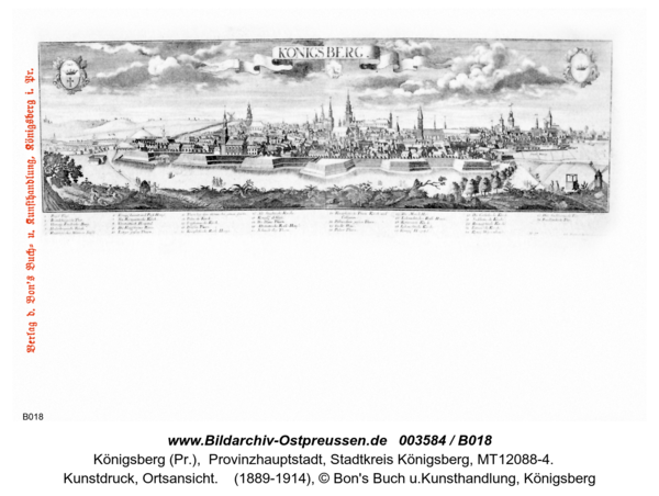Königsberg, Kunstdruck, Ortsansicht