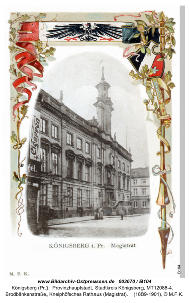 Königsberg (Pr.), Brodbänkenstraße, Kneiphöfsches Rathaus (Magistrat)