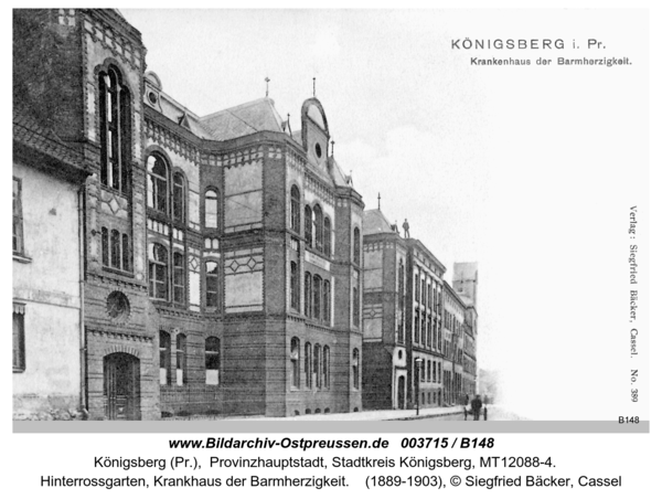 Königsberg (Pr.), Hinterrossgarten, Krankhaus der Barmherzigkeit