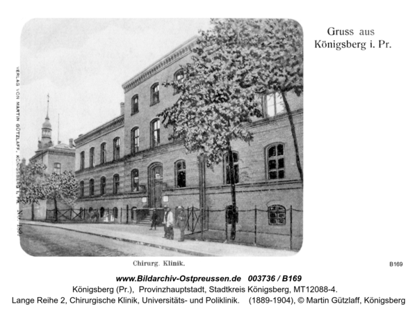 Königsberg (Pr.), Lange Reihe 2, Chirurgische Klinik, Universitäts- und Poliklinik