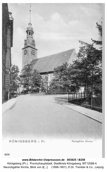 Königsberg (Pr.), Neuroßgärter Kirche, Blick von der Coppernicusstraße