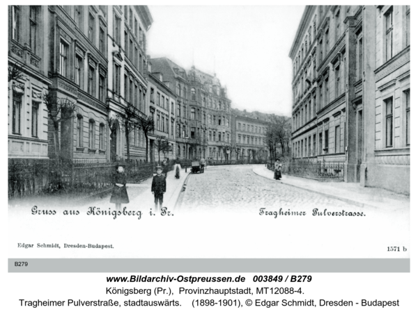 Königsberg (Pr.), Tragheimer Pulverstraße, stadtauswärts