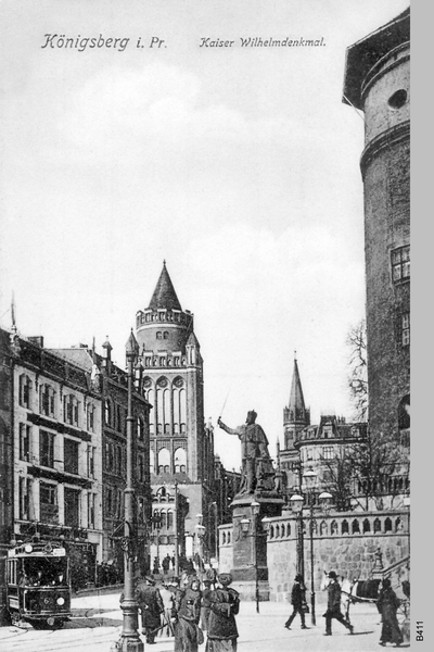 Königsberg, Kaiser-Wilhelm-Platz mit Kaiser Wilhelm Denkmal