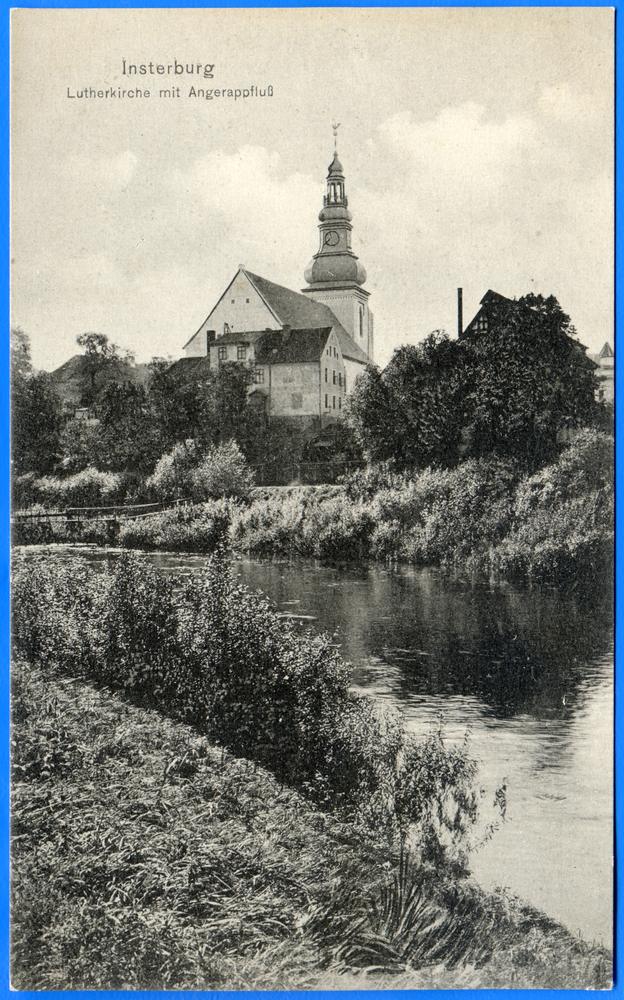 Insterburg, Lutherkirche mit Angerappfluß