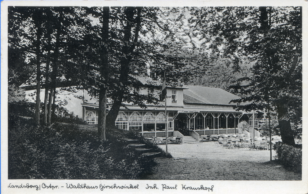 Landsberg i. Ostpr., Stadtwald, Waldhaus Hirschwinkel