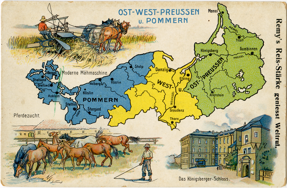 Ost- West-Preußen und Pommern, Karte