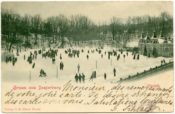 Insterburg, Eisbahn mit Eisclubhaus