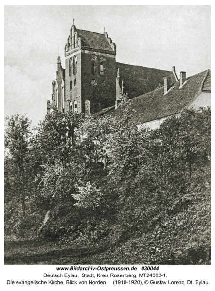 Deutsch Eylau, Die evangelische Kirche, Blick von Norden