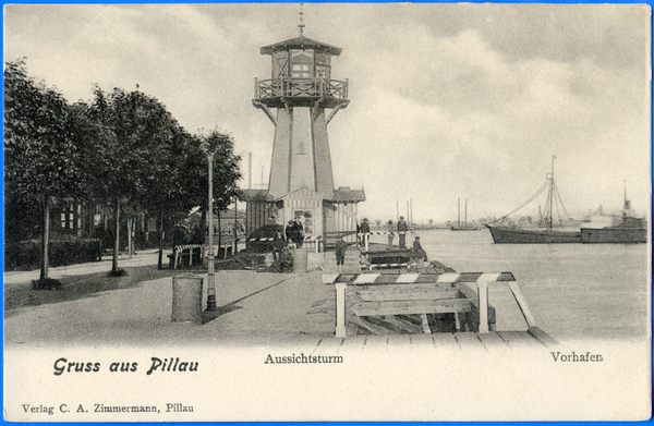 Pillau, Seestadt, Aussichtsturm und Vorhafen