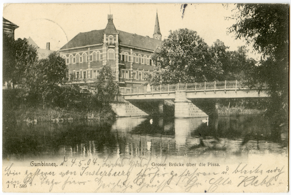 Gumbinnen, Große Brücke über die Pissa