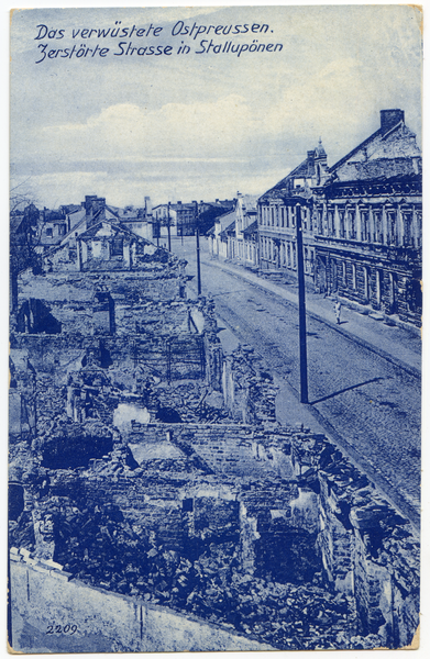 Stallupönen, Polnische Straße - Ecke Altstädtische Mittelstraße, Kriegszerstörungen
