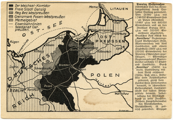 Provinz Westpreußen, Weichselkorridor, Ostpreußen