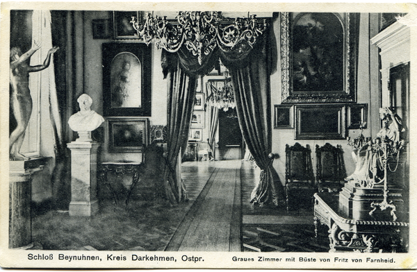 Klein Beynuhnen, Schloss, Graues Zimmer mit Büste von Fritz von Farenheid