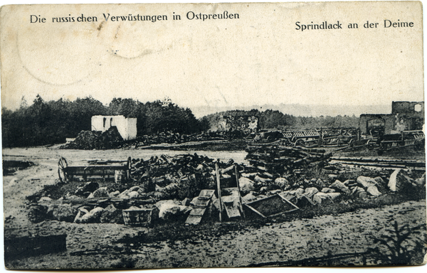 Sprindlack an der Deime, Kriegszerstörungen