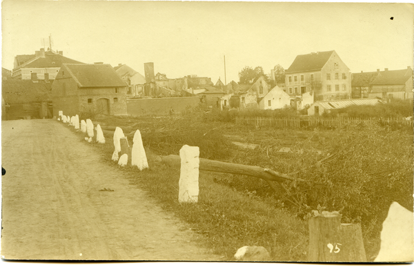 Allenburg, Zerstörte Häuser am Stadtrand