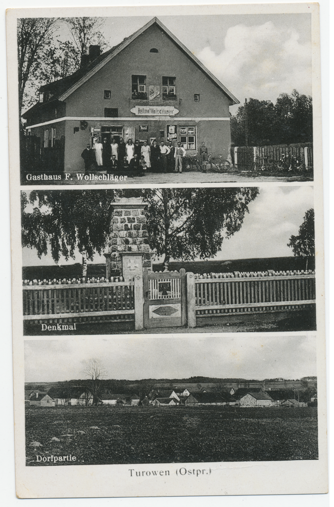 Turowen, Gasthaus, Denkmal, Dorfpartie