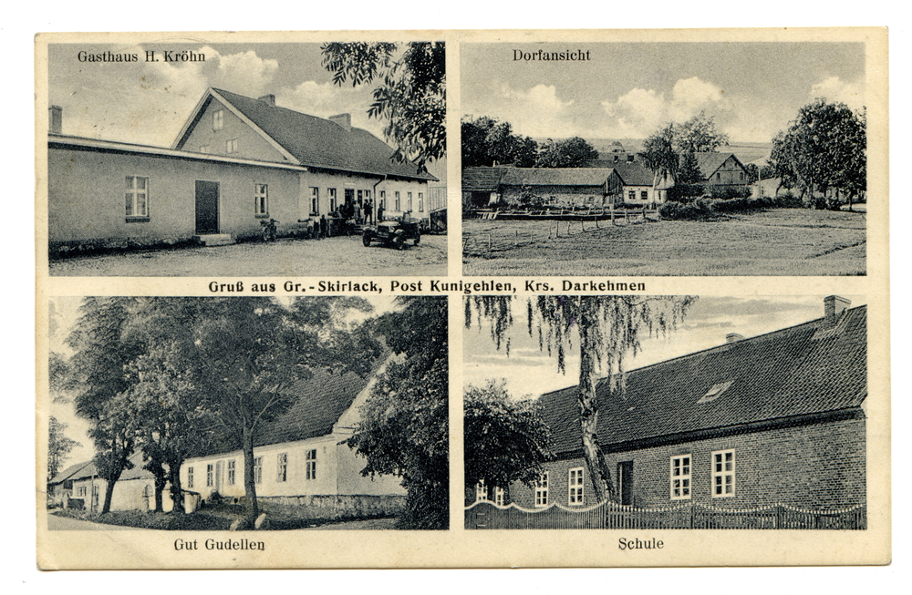 Groß Skirlack, Gasthaus, Dorfansicht, Gut, Schule