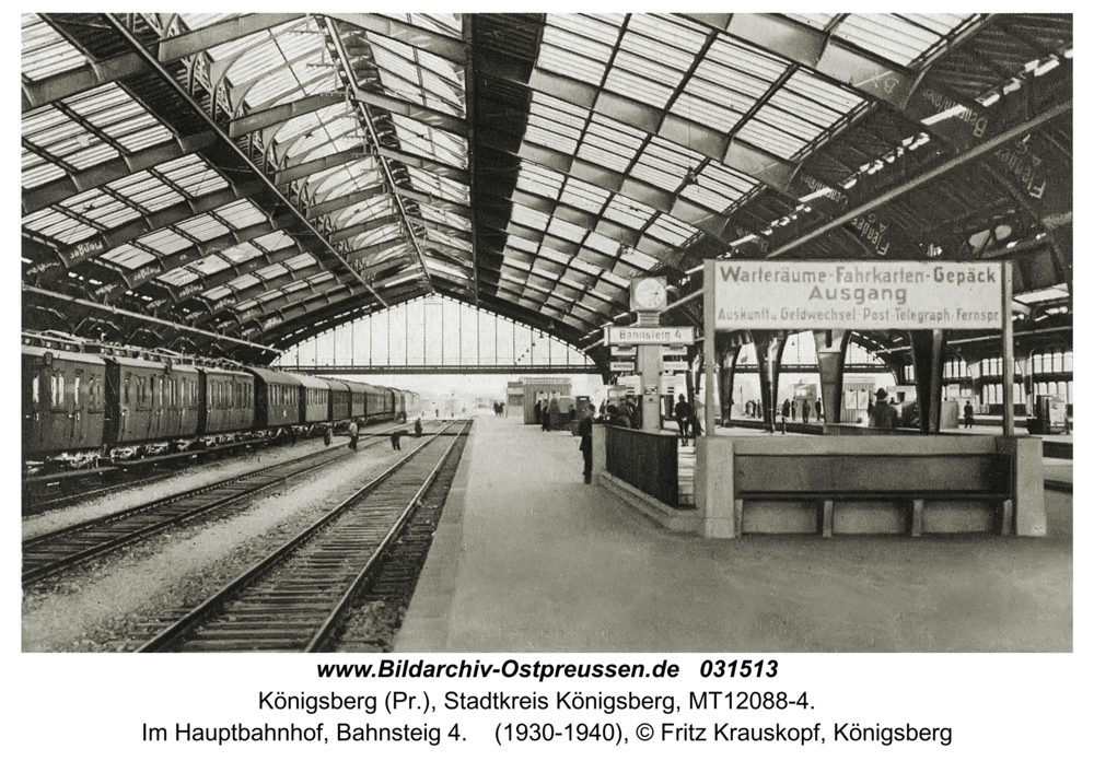 Königsberg (Pr.), Im Hauptbahnhof, Bahnsteig 4