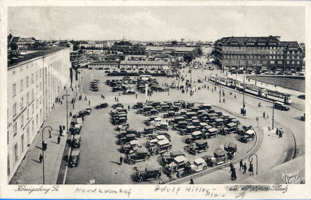 Königsberg (Pr.), Hansaplatz, Blick vom Nordbahnhof zum Stadthaus