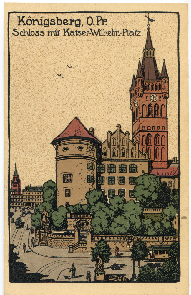 Königsberg (Pr.), Schloß mit Kaiser-Wilhelm-Platz, Zeichnung