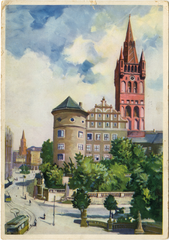 Königsberg (Pr.), Schloß mit Kaiser-Wilhelm-Platz, Zeichnung