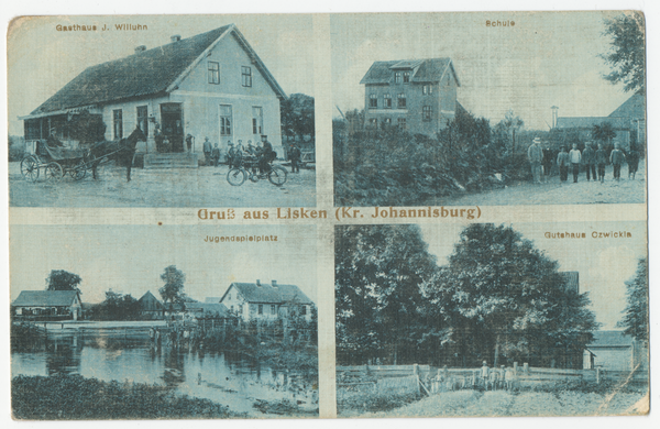 Lisken Kr. Johannisburg, Gutshaus, Gasthaus, Schule, Jugendspielplatz