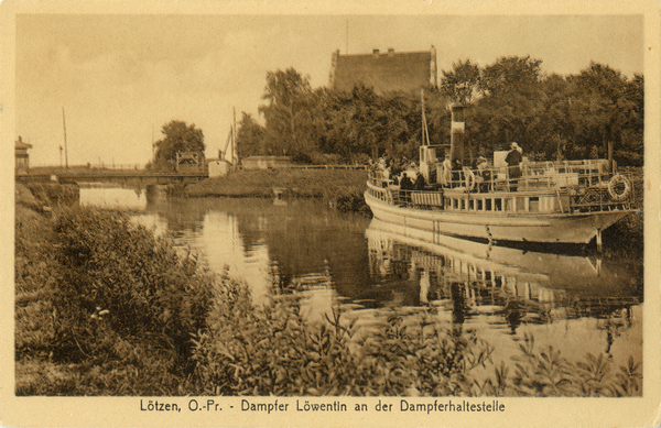 Lötzen, Dampfer Loewentin an der Dampferhaltestelle