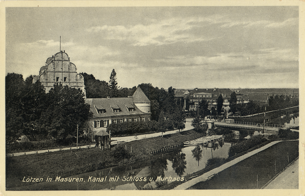 Lötzen, Kanal mit Schloß und Kurhaus