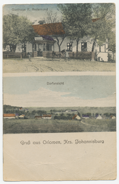 Orlowen Kr. Johannisburg, Gasthaus, Ortsansicht