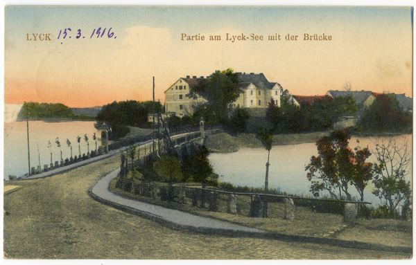 Lyck, Partie am Lyck-See mit Brücke