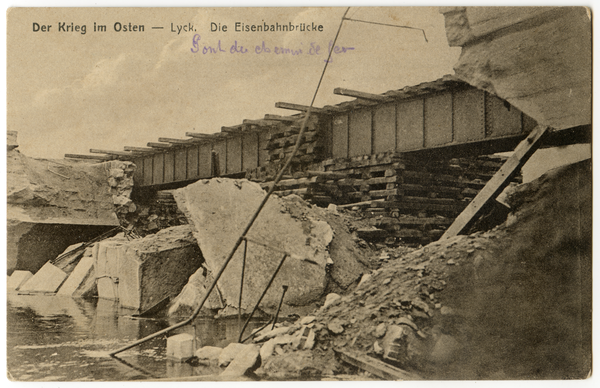 Lyck, Kriegszerstörungen, Eisenbahnbrücke