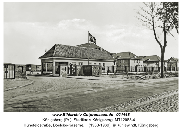 Königsberg (Pr.), Hünefeldstraße, Boelcke-Kaserne