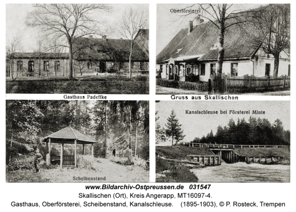 Skallischen Kr. Angerapp, Gasthaus, Oberförsterei, Scheibenstand, Kanalschleuse