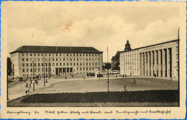 Königsberg (Pr.), Adolf-Hitler-Platz mit Land- und Amtsgericht und Nordbahnhof