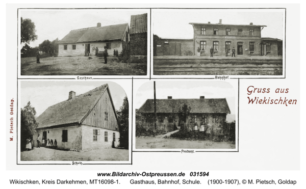 Wiekischken (Wiecken), Gasthaus, Bahnhof, Schule