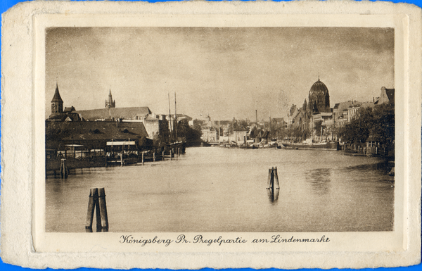 Königsberg (Pr.), Pregelpartie am Lindenmarkt, Original-Gravüre