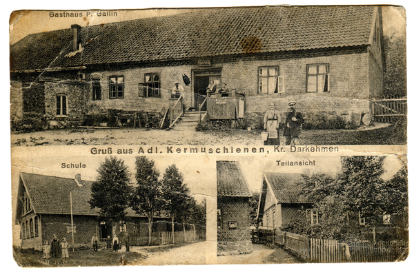 Adlig Kermuschienen, Gasthaus, Schule, Teilansicht